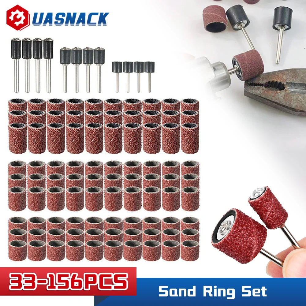 Dremel Sanding Drums Kit Sand Band 1/2 1/4 3/8 Inch Sand Mandrels Drum 120 Grit For Woodworking