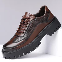 2025New Men Casual Leather Business Tooling Shoes Stylish Thick Bottom Designers Shoe High Quality Walking Slip-on Comfy Loafers