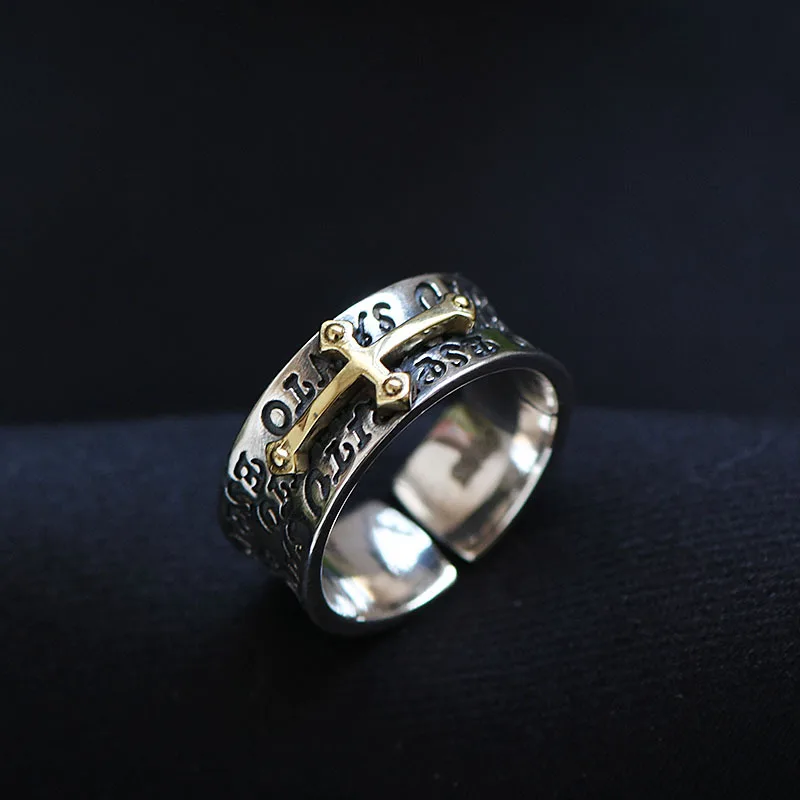 

New Open Cross Personalized Retro Fashion Adjustable Ring for Men