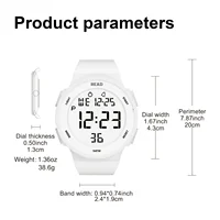 Montres pour femmes, montre de mode avec affichage de définition LED haute résolution, montre numérique électronique multifonction étanche 6