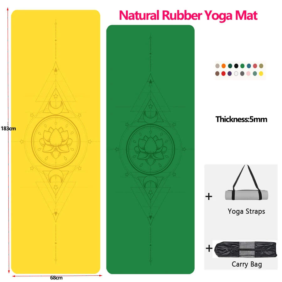 

New 5mm Thickness PU Yoga Mat Workout Equipments Mat for Fitness Exercise Body Building Sports At Home Natural Rubber Yoga Mat