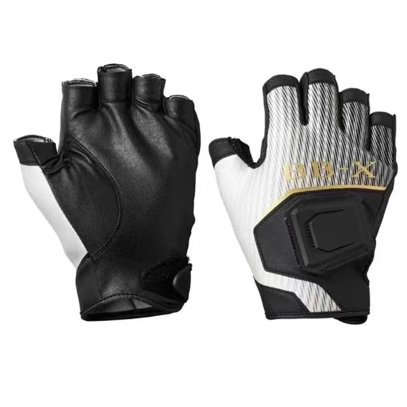 Men Leather Anti Slip 3/5 Half-Finger Fishing Gloves Outdoor Sports Camping Hiking Cycling Wear-resistant cycling gloves fishing gloves