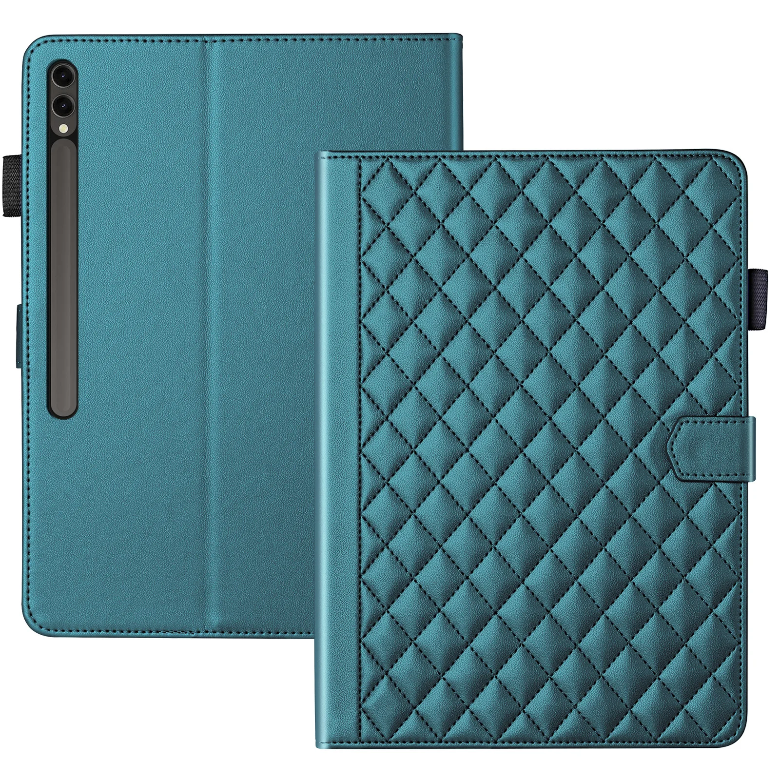 3D Plaid PU Leather Stand Tablet Case