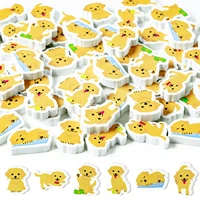 60Pcs Cartoon Eraser Set Dog/Fruit/Axolotl Shape Kids Eraser Stationary School Reward Party Favor for Birthday Party Anniversary 1