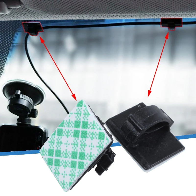 20pcs Adhesive Car Cable Clips Cable Winder Drop Wire Tie Fixer Holder Cord Organizer Management Desk Tie Clamps