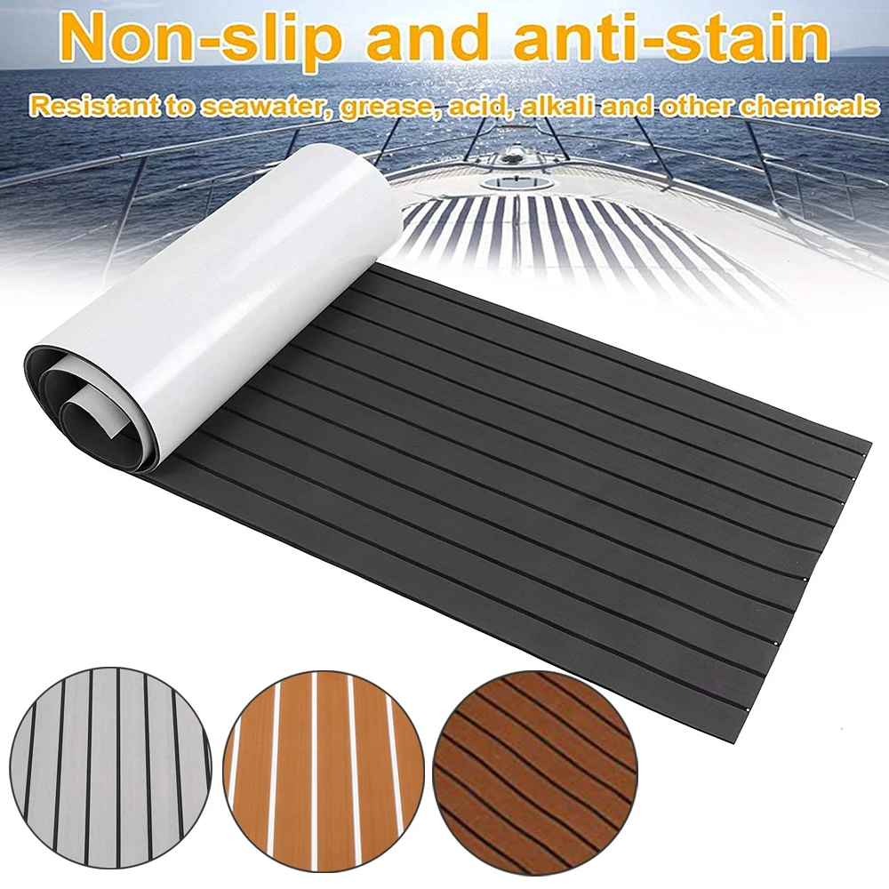 Self-Adhesive Foam Teak Decking EVA Foam Boat Flooring Faux Teak Decking Sheet Accessories Marine Boat Deck Mat 2400x550x5mm self adhesive pvc flooring planks 2 51 m² 2 mm oak washed