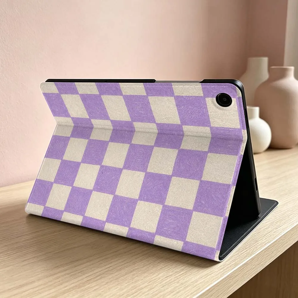 Purple Pink Checker Soft Tablet Case