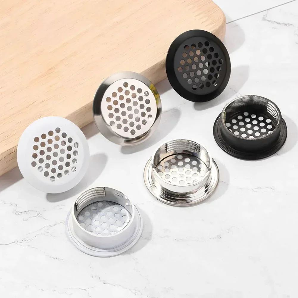 Stainless Steel Air Vent Grille Round Ventilation Grilles Wardrobe Cabinet Air Vent 2pcs air vent grille ventilation grille air vent cover