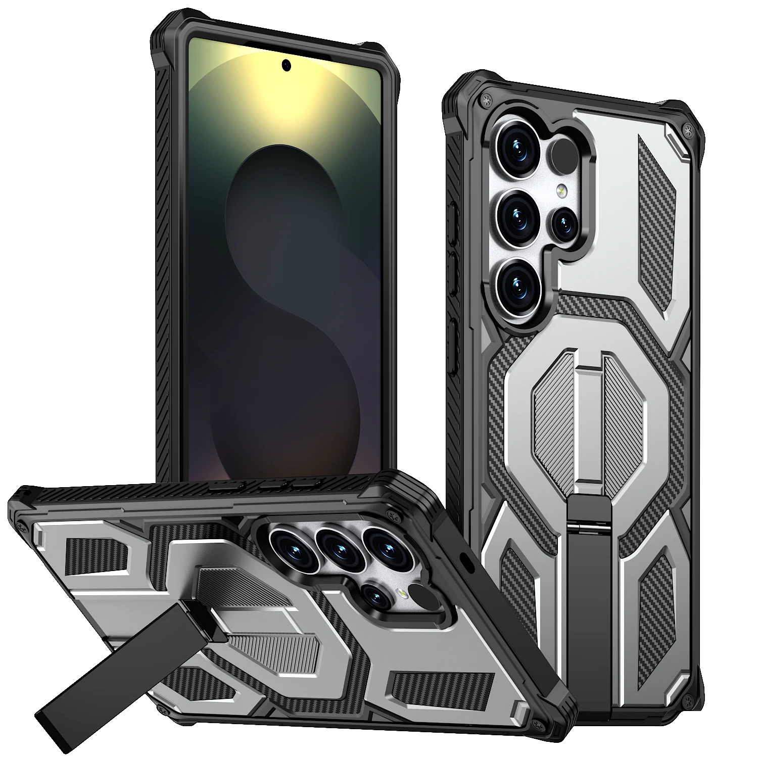 Magnetic Dual Protection Phone Case with Hidden Bracket