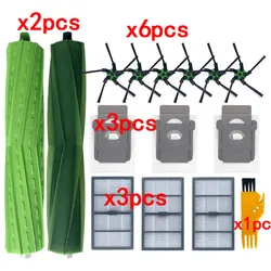 Premium Replacement Dust Bag and Side Brush Set with HEPA Filter for Robot Vacuum Cleaners (As picture)