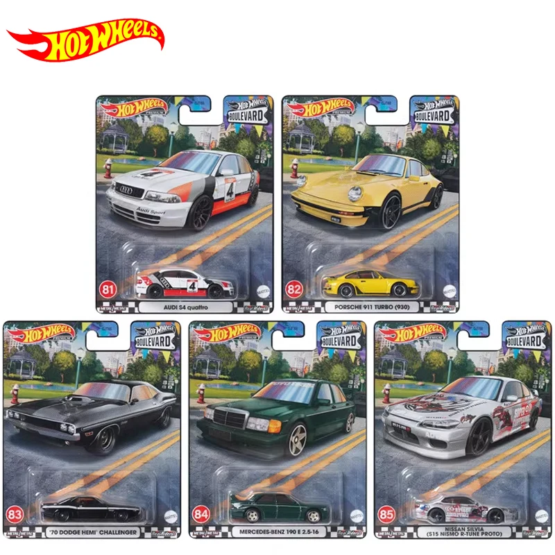 

Original Hot Wheels Premium Car Boulevard Boy Toy for Juguetes 1/64 Diecast AUDI S4 QUATTRO PORSCHE 911 TURBO NISSAN SILVIA Gift