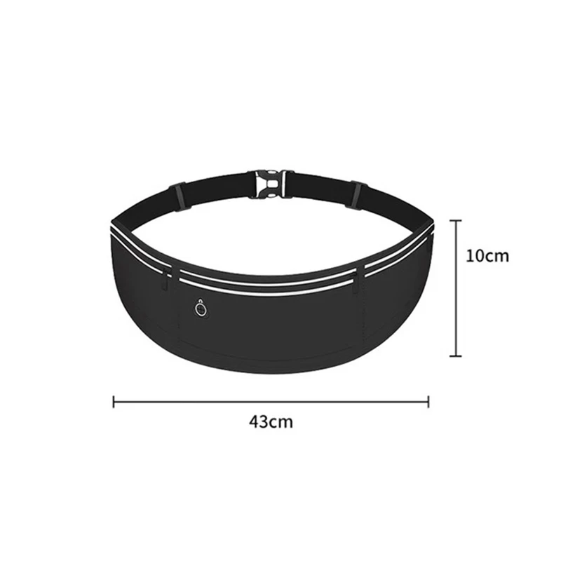 Waterproof Black Sports Waist Bag with Phone Holder