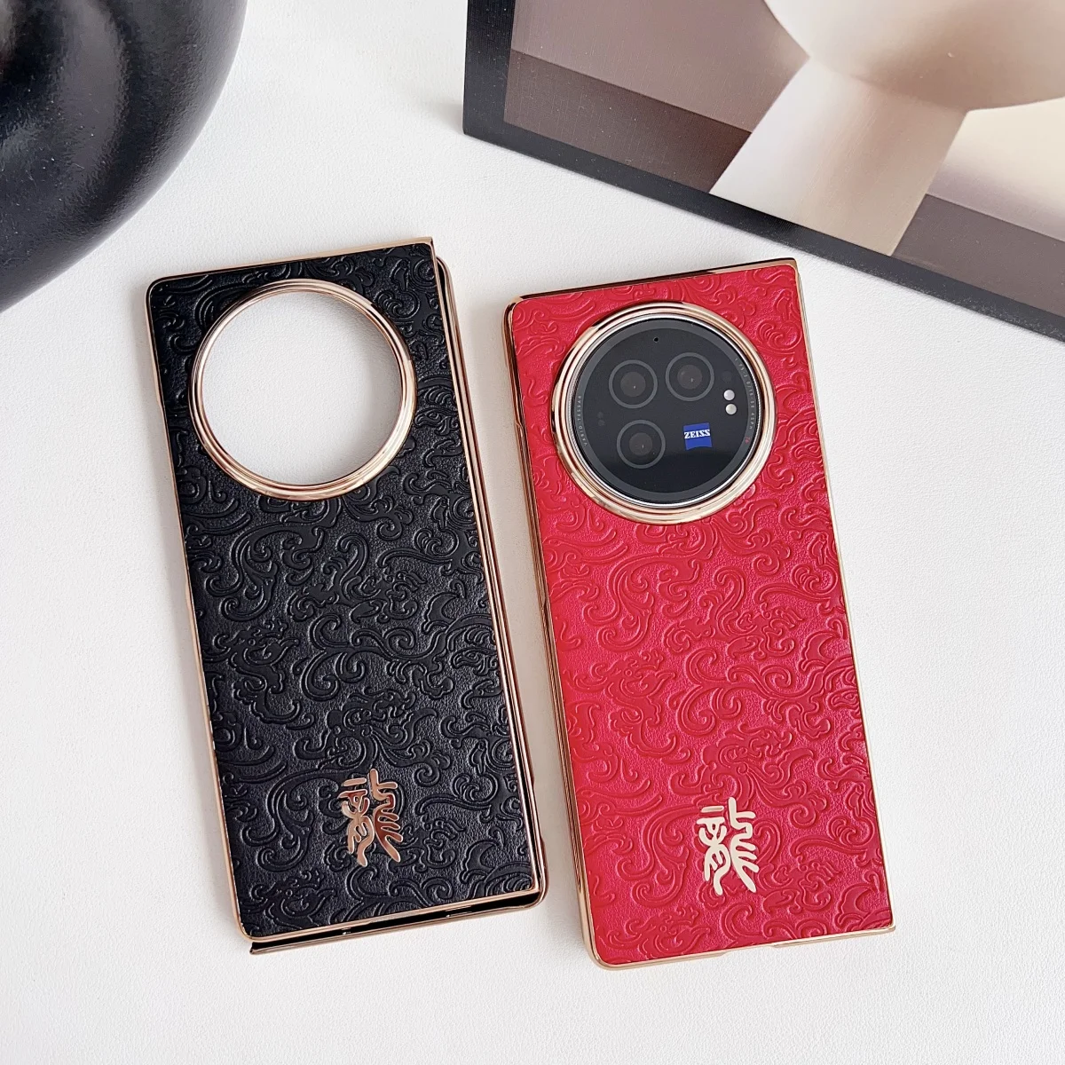 

Роскошный яркий Жесткий Чехол для Vivo X Fold 3 Pro, тонкий кожаный передний и задний защитный чехол для Vivo X Fold 3, чехол-бампер для телефона