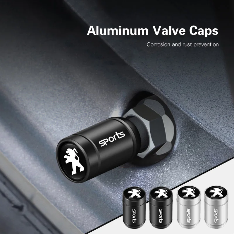 Metal Car Wheel Valve Cap 4pcs For Peugeot