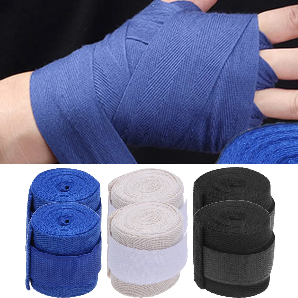 2pcs 2.5m Sports Strap Cotton Kick Boxing Bandage Sanda Taekwondo Protection Wraps Straps Accessories MMA Wrist Hand Gloves New |
