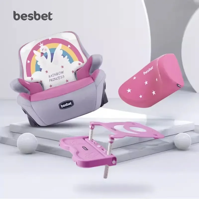 Besbet Children's Car Safety Seats for Children Over 3 Years Old with Raised Cushions Easy To Carry in Car