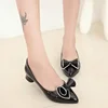 Spring New Women's High Heels Shallow Butterfly-knot Pointed Toe Low Pumps Womens Shoes Summer Plus Size 35-43 6