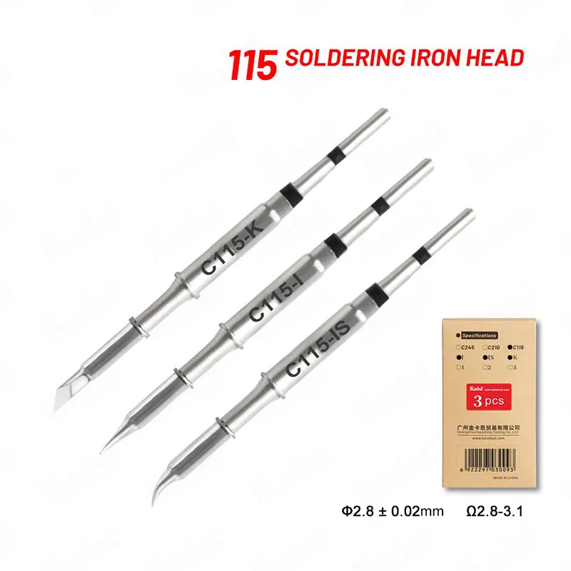 카이시 C115 C210 C245 무연 납땜 인두팁, 수곤, 아이펜, 아이순, 마앤타, GVM, OSS, 선샤인 납땜 스테이션 핸들과 호환 가능