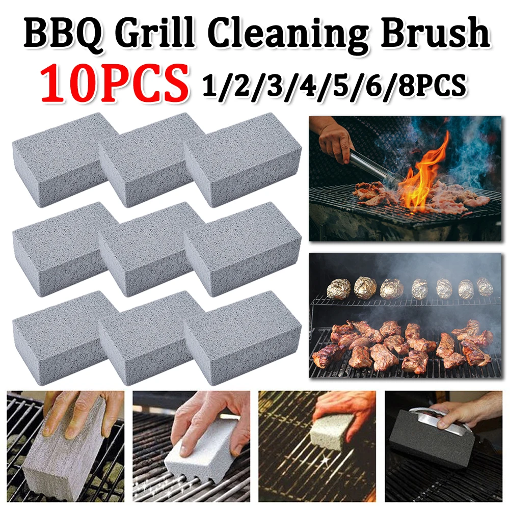 1-10PCS BBQ Grill Cleaning Brush Brick Block Barbecue Cleaning Stone Pumice Brick for Barbecue Rack Cleaner Kitchen BBQ Tools barbecue cleaning tools,grill brush,cleaning brushes