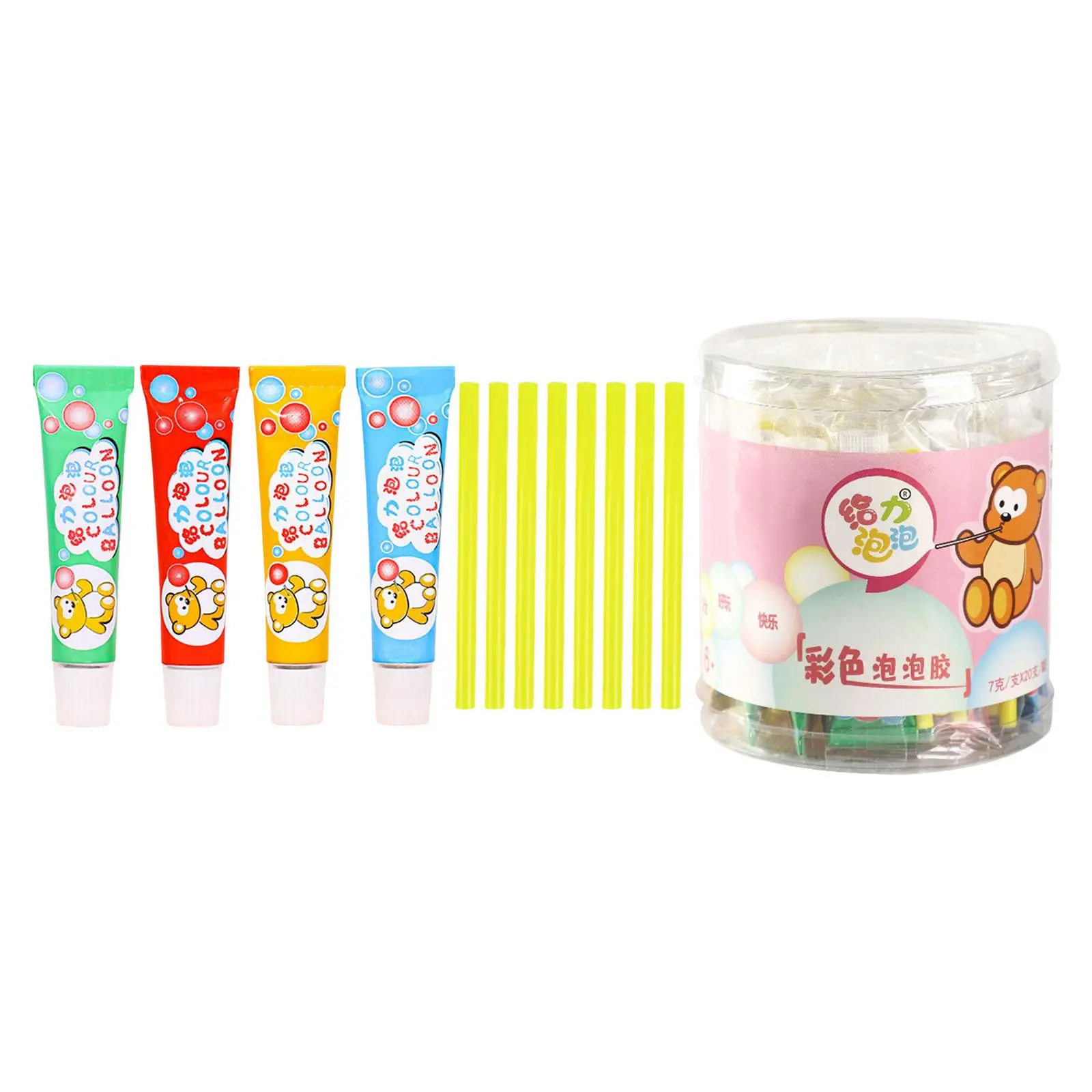 20Pcs Bubble Balloons Blowing Outdoor Toy with Straws Funny for Party Game 2
