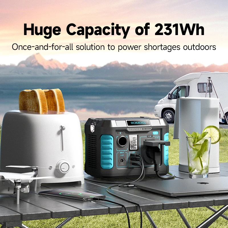 ROMOSS RS300 300W-600W Portable Power Station 62400mAh Power