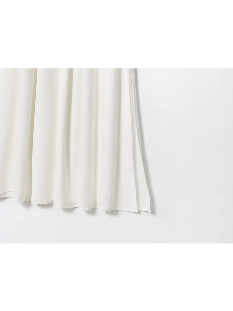 TFMLN Elegant Ladies Slash Neck Loose Party Dress Fashion White Draped Beach Holiday Dress Women Casual Loose Sleeve Dresses