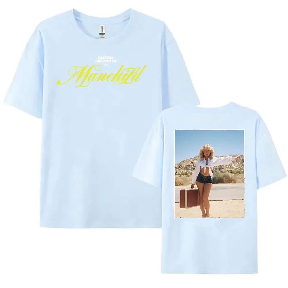 ミュージシャン sabrina carpenter manchild tee Sabrina Carpenter Manchild Rhinestone T-Shirt White - SS25 - US