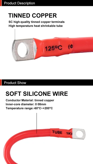 M8 auto batterie zelle stecker 2 4 6 8 AWG Super Weiche Silikon draht UPS  anschlüsse m6 m10 O Ring verlängerung Kabel Kabel für Batterie