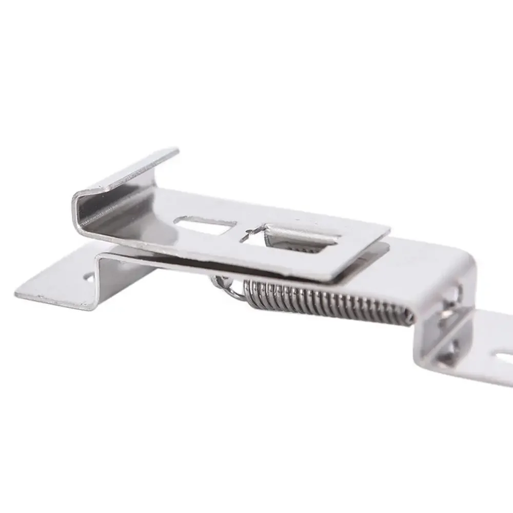 1 Pair Car License Plate Frame Holder Trailer Number Plate Clips Spring Loaded Stainless Steel Bracket Truck Frame Holder Clamp License Plate Holder