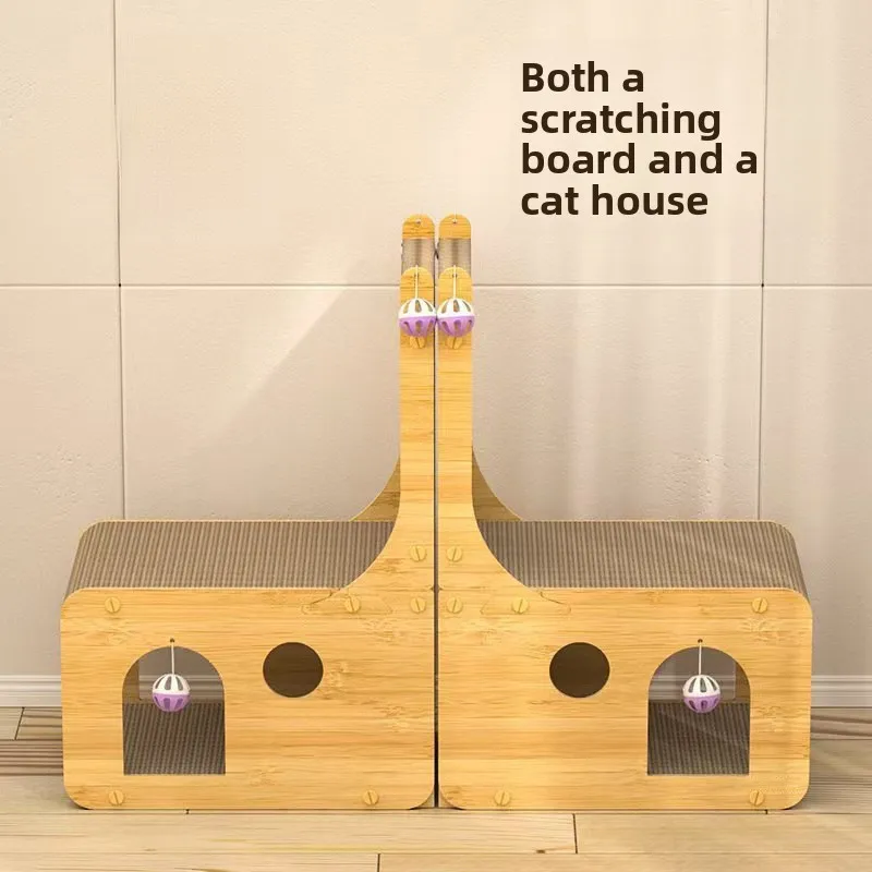 L-aped Multi-Functional  Scratching Board S Nest Two-In-One  Toy Durable Non-Slip Scratch Resistant Corrugated...