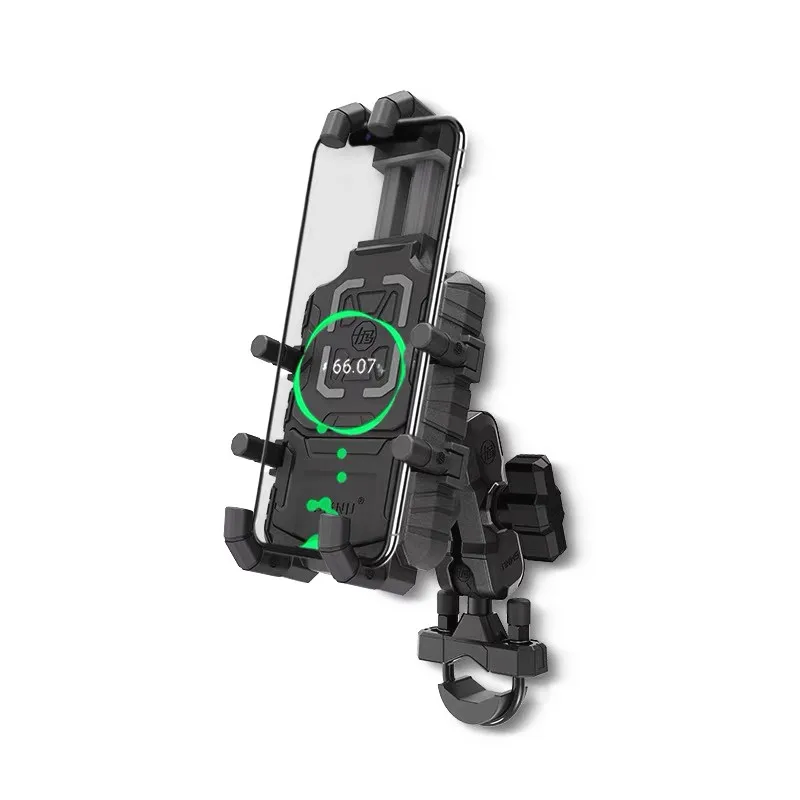 Motorcycle Mobile Phone Bracket Wireless Charging 360°Rotation Aluminum Alloy Shockproof Waterproof Phone Holder Universal