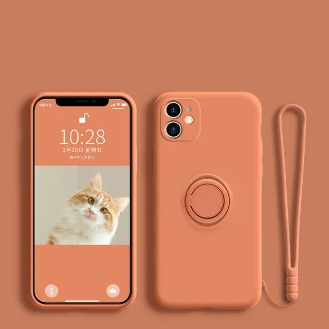 thumbnail image 1 of Liquid Silicone Finger Ring Magnetic Holder Bracket For iPhone 15 14 13 12 11 Pro Mini XR X XS Max 7 8 Plus Phone Case, 1 of 5