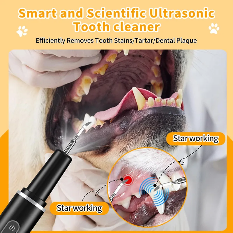 Pet Grooming Tools Ultrasonic Electric Dog Dental Calculus Remover Set Cleaning Dog Teeth Dental Tartar Removal Pet Cleaner Care Tool Professional