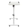360° Adjustable Laptop Desk Stand Table Stand  Rolling Laptop Table with 4 Wheels White 6