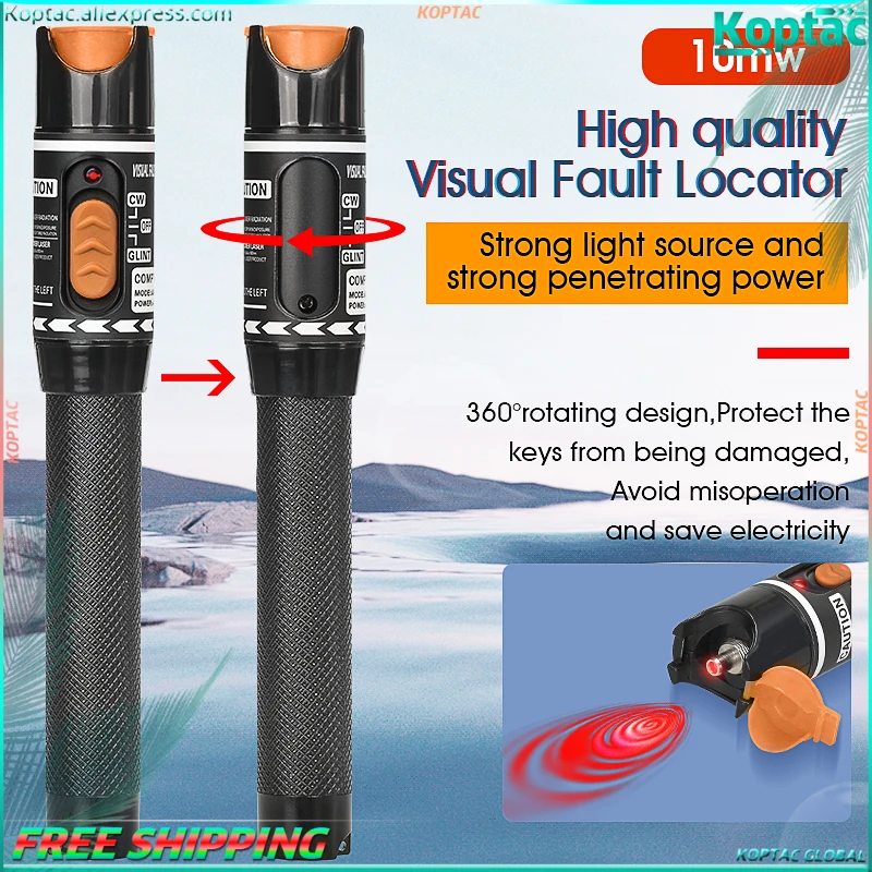 

Free Shipping COMPTYCO 10/20/30/50mW VFL Fiber Optical Cable Tester Pen Type Visual Fault Locator For FC/SC/ST