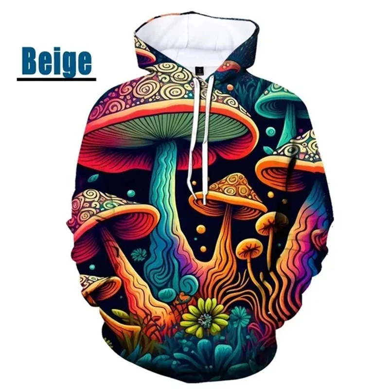 Newest Plants Mushroom Camo Funny Sweatshirt 3D Printing Hoodies Casual Sweatshirts Men Women Clothing Casual Streetwear Hoodie