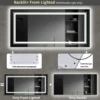 Extra Large Rectangle Bathroom Mirror LED Vanity Dimmable Backlit Anti-Fog Memory with Front and Backlight Shatter-Proof 4