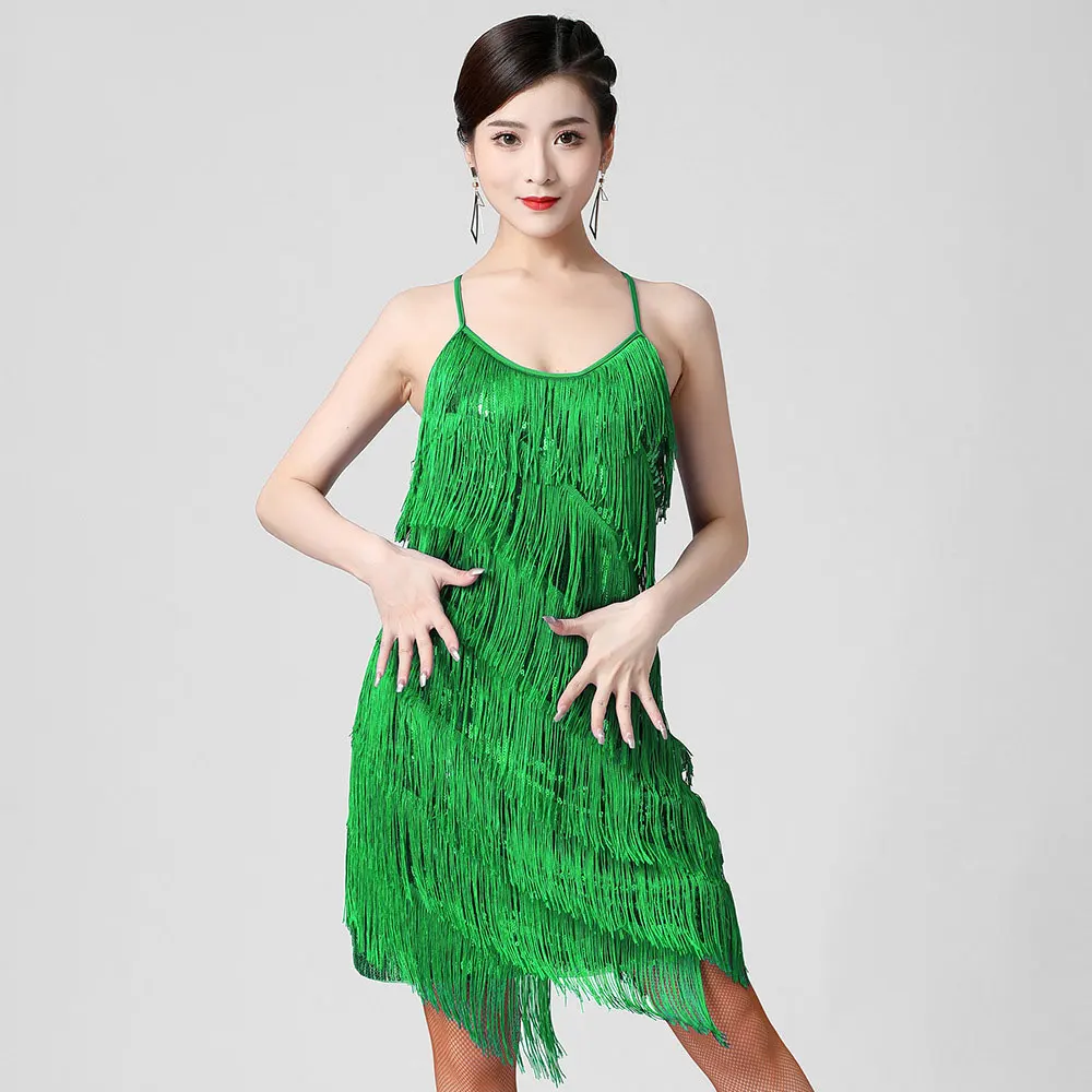 Women's Glamorous Sequined Dance Dress for Latin and Ballroom Styles
