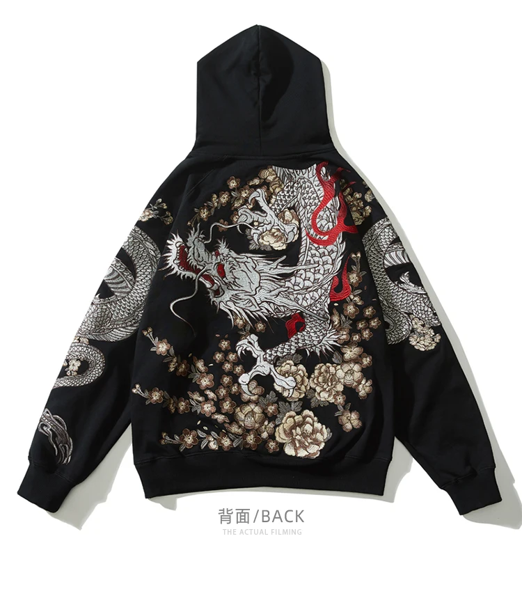 embroidered dragon hoodie