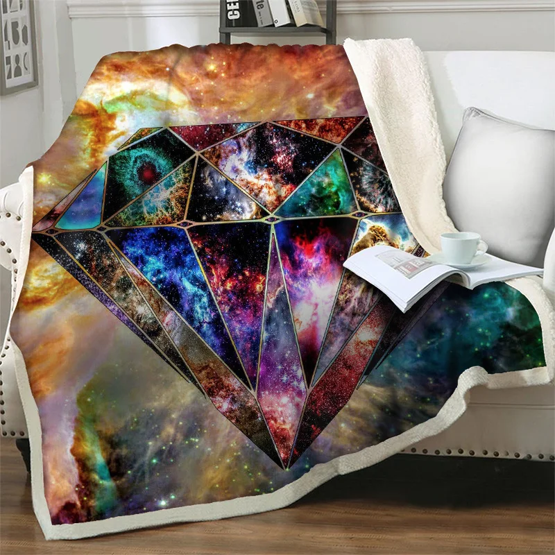 

Gorgeous Diamond 3D Blanket Soft Warm Flannel Throw Blankets for Beds Couch Chair Sofa Office Home Travel Picnic Quilt Nap Cover