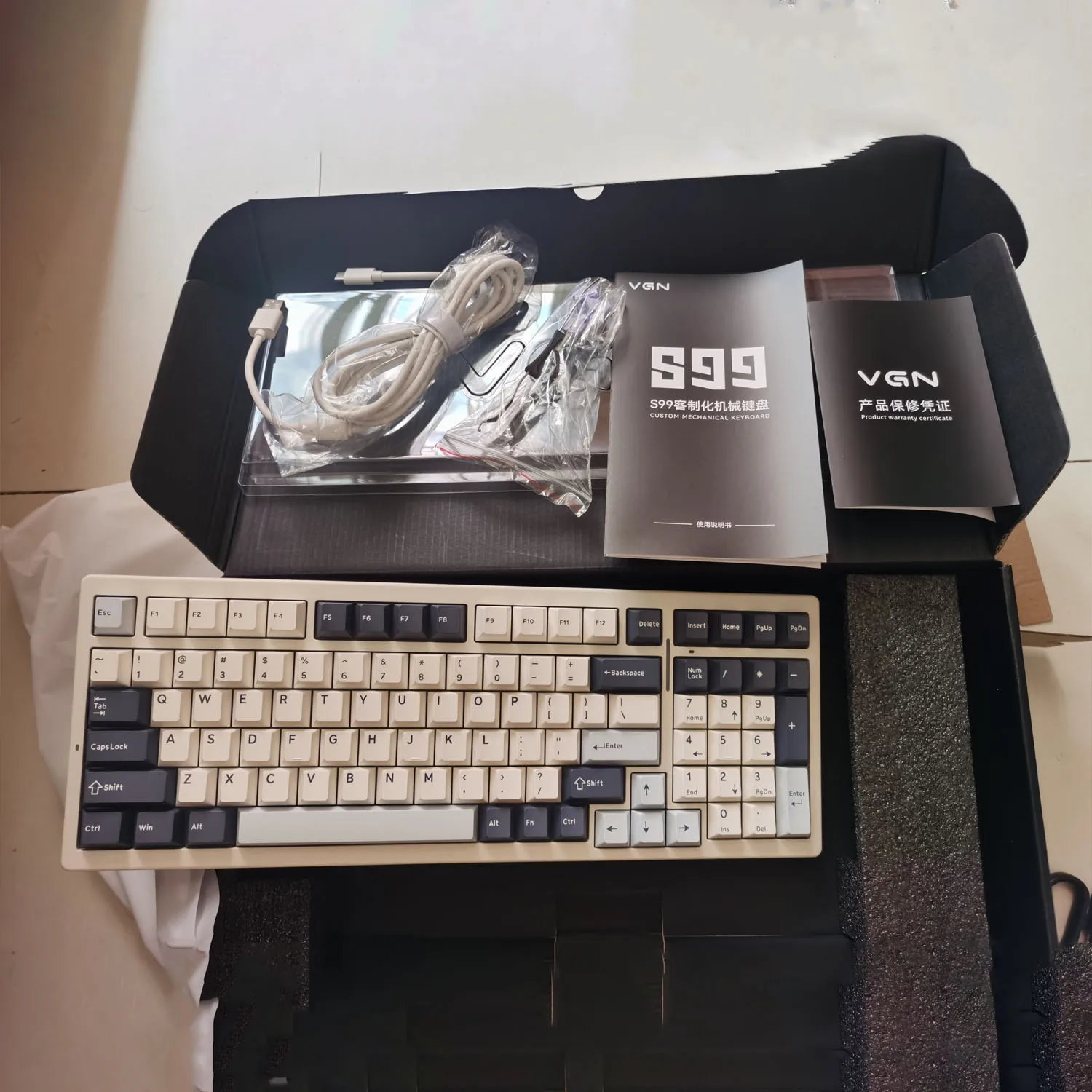 VGN S99 맞춤형 기계식 키보드 Rgb Bluetooth 무선 3 모드 핫 플러그 가스켓 구조 Hifi Esports 게임용 키보드
