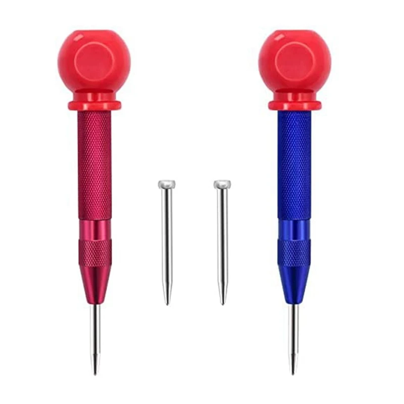 Automatic Center Punch,2 Pack Center Hole Punch,Adjustable Spring