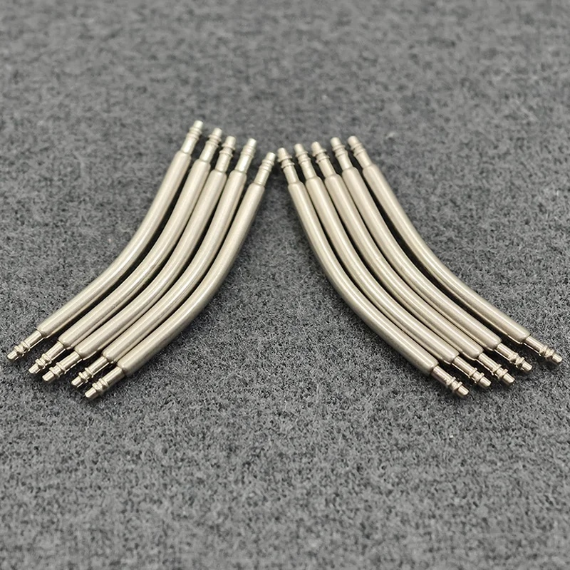 Premium Stainless Steel Curved Spring Bar Set - 10PCS Watch Strap Link Pins for Bracelets (Dia 1.5mm & 1.8mm)