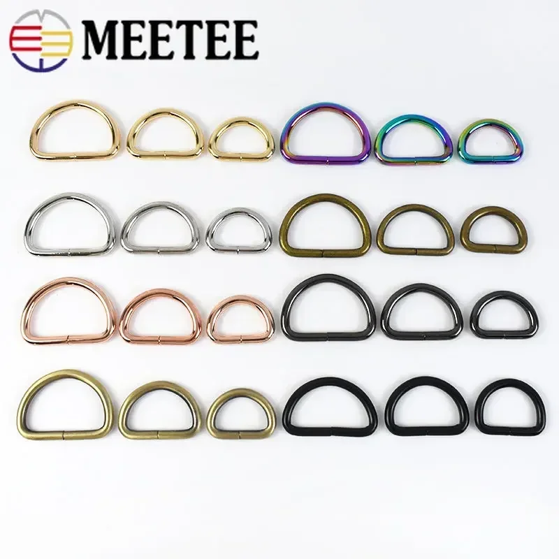 10/20Pcs 15-60mm 4mmThick Metal O Ring Buckle Shoes Bag Belt Buckles Strap  Circle Hook