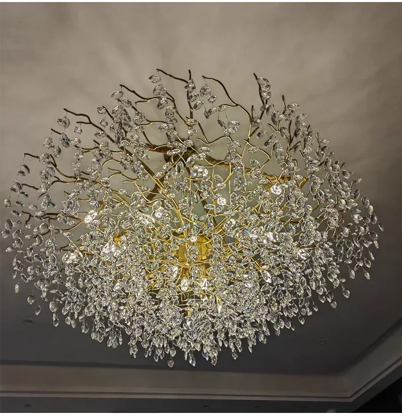 Description Picture 2 of itemLuxury Gold Crystal LED Chandeliers Living Dining Room Bedroom Lighting Lustre Ceiling Pendant Lamps Indoor Villa Lights Fixture