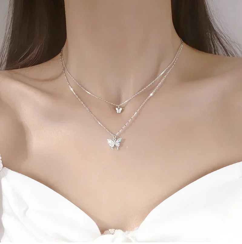 Delysia King Double Butterfly Necklace Clavicle Chain butterfly necklace