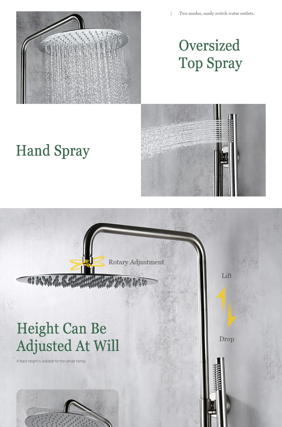 S12246daf4d1542d1bd4c2902daa790b83 Brushed Nickel Thermostatic Shower Faucets Sets Wall Mount Brass Bathroom Mixer Rain shower Faucet Rainfall Shower Thermostatic Systems Mallzona