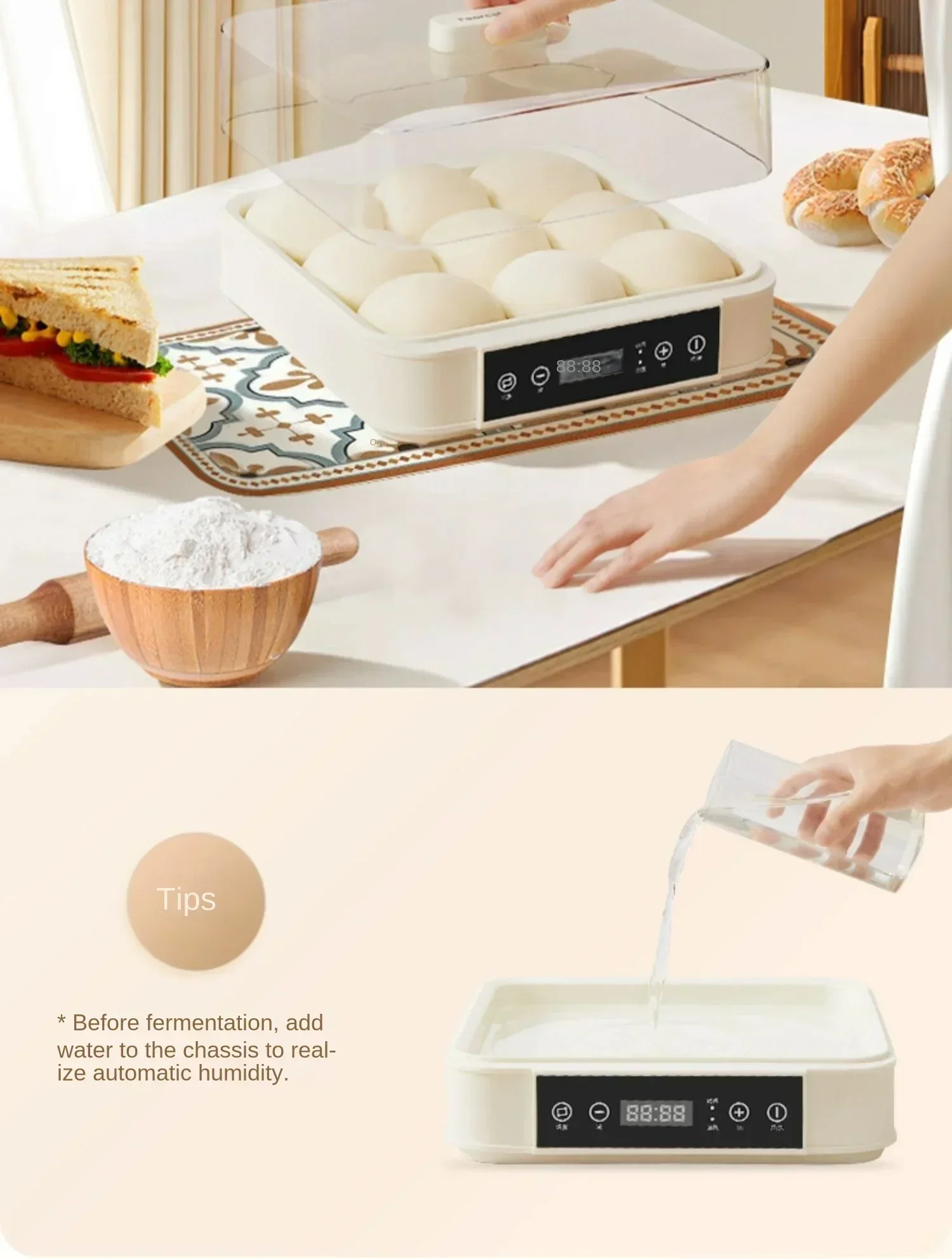 220V FEORCSTON Automatic Yogurt Maker with 9 Jars, Perfect for Homemade Pickles, Natto, and Sake, Large Capacity