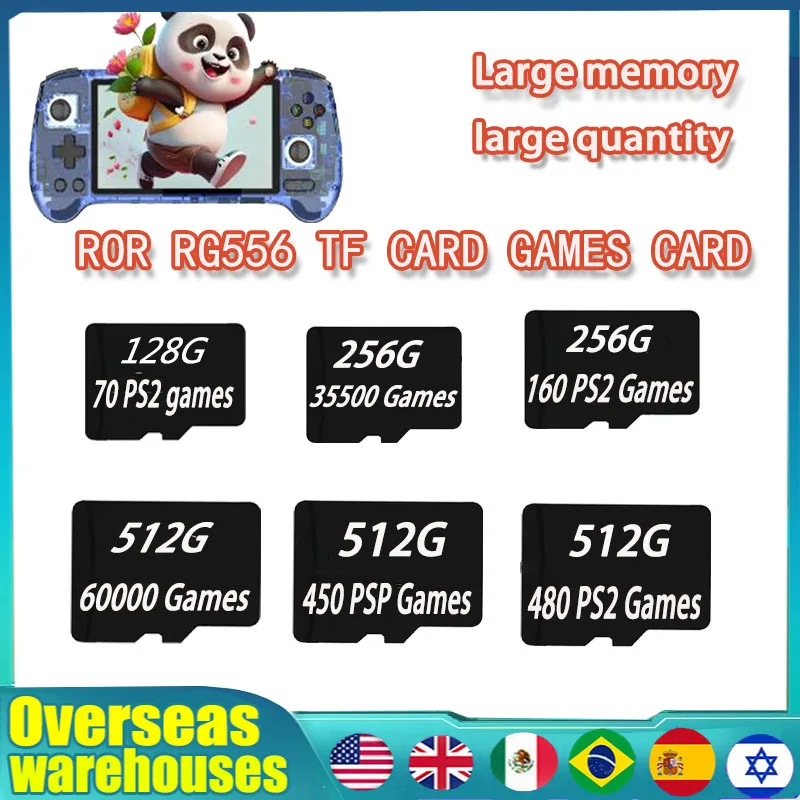 Per Anbernic Rg556 Console Di Gioco Retrò Portatile Scheda Di Memoria Scheda Sd Scheda Tf 480 Giochi Ps2 512G 60000 Giochi Micro Sd Psp Giochi