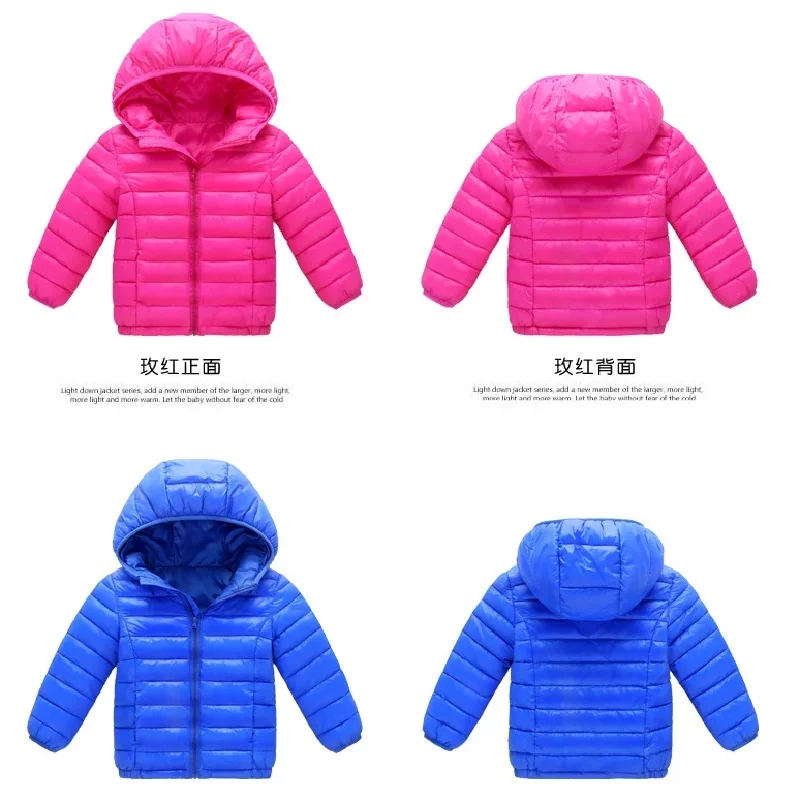 Kids Winter Jackets - Boys Girls Hooded Windproof Coat | Solid Color Outerwear